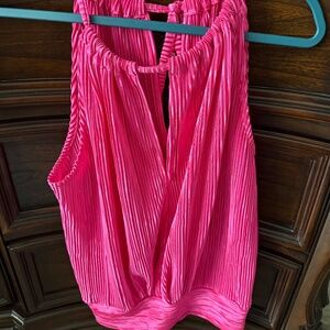 JULIAN CHANG ELECTRIC PINK HALTER TIE-BACK TOP XS - WORN ONCE
